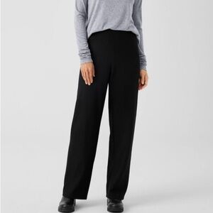 Eileen Fisher wool blend bi- stretch black pant L